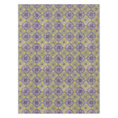 Blauw mediterraan patroongele bloesems tafelkleed (Voorkant)