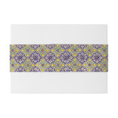 Blauw mediterraan patroongele bloesems uitnodigingen wikkel (Achterkant Voorbeeld)