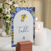 Blauw Mediterraan Tegel- en citrustafelnummer Kaart