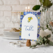 Blauw Mediterraan Tegel- en citrustafelnummer Kaart