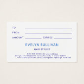 Blauw mediterraan tegels lijst cadeaubon visitekaartje (Achterkant)