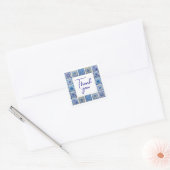 Blauw mediterraan tegels lijst dank u sticker (Envelop)