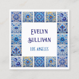 Blauw mediterraan tegels lijst visitekaartje