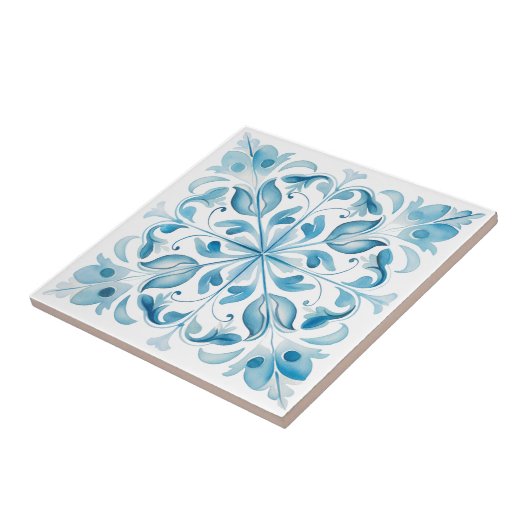 Blauw Mediterraan Toscane Tegeltje (Zijkant)