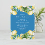 Blauw Mediterraan Tropisch repetitie diner Kaart (Staand voorkant)