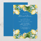 Blauw Mediterraan Tropisch repetitie diner Kaart (Voorkant / Achterkant)