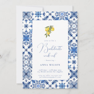 Blauw Mediterraan vrijgezellenfeest Kaart