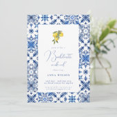 Blauw Mediterraan vrijgezellenfeest Kaart (Staand voorkant)