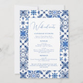 Blauw Mediterraan vrijgezellenfeest Kaart (Achterkant)