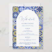 Blauw Mediterraan vrijgezellenfeest Kaart (Achterkant)