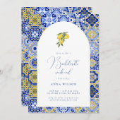 Blauw Mediterraan vrijgezellenfeest Kaart (Voorkant / Achterkant)