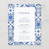 Blauw Mediterraans citrus bruiloft menu (Voorkant)