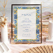 Blauw Mediterraans citrus bruiloft menu