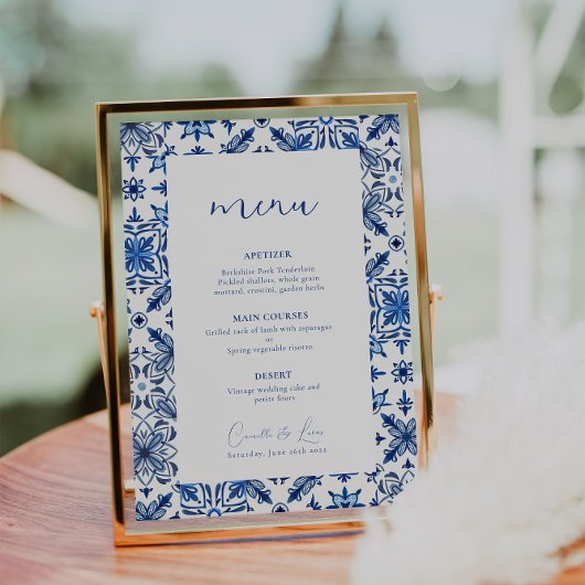 Blauw Mediterraans citrus bruiloft menu