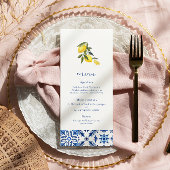 Blauw Mediterraans citrus bruiloft menu