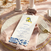 Blauw Mediterraans citrus bruiloft menu