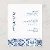 Blauw Mediterraans citrus bruiloft menu (Voorkant)