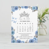 Blauw Mediterraans kalender nonphoto bewaar de dat Kaart (Staand voorkant)