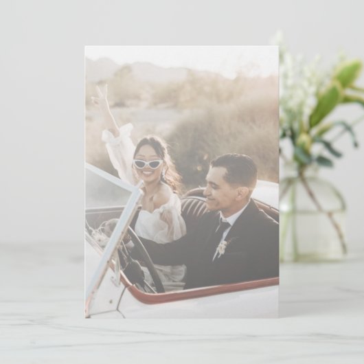 Blauw Mediterraans Tegel Bruiloft bedankje Kaart (Staand voorkant)