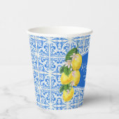 Blauw Mediterrane Citrus Citroen Bruidsdiner Papieren Bekers (Rechts)