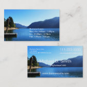 Blauw meer, hemel, ambachtsman van het moeraslands visitekaartje (Voorkant / Achterkant)