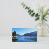 Blauw meer, hemel, ambachtsman van het moeraslands visitekaartje (Staand voorkant)