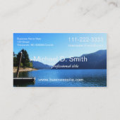 Blauw meer, hemel, ambachtsman van het moeraslands visitekaartje (Achterkant)