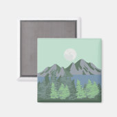 Blauw meer & Maan Magneet (Voorkant / Achterkant)