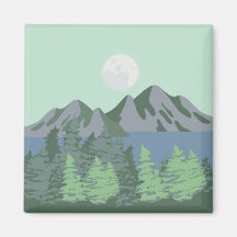 Blauw meer & Maan Magneet