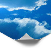 Blauw meer, wolkenlandschap poster (Hoek)