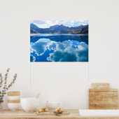 Blauw meer, wolkenlandschap poster (Keuken)