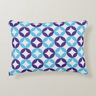 Blauw Meerkleurig Delicaat Patroon Accent Kussen