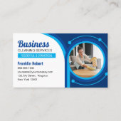 Blauw Meid Huis Schoonmaak Diensten Janitorial Cle Visitekaartje (Voorkant)