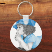 Blauw meisje 1 Sleutelhanger (Voorkant)