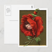 blauw meisje briefkaart (Voorkant / Achterkant)