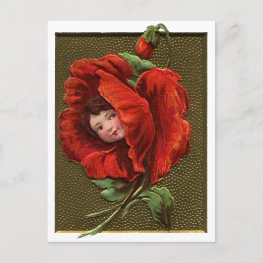 blauw meisje briefkaart (Voorkant)