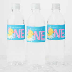Blauw Meisje Eend 1e Verjaardag Voeding Feiten Ter Waterfles Etiket