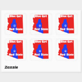 Blauw Meisje in een Rode Staat - Arizona Vierkante Sticker (Vel)
