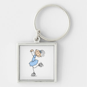 Blauw Meisje Kunstschaatsshirt en Cadeaus Sleutelhanger