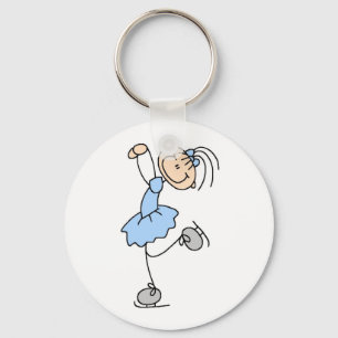 Blauw Meisje Kunstschaatsshirt en Cadeaus Sleutelhanger