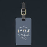 Blauw meisje-modern cocktailscript bachelorette bagagelabel<br><div class="desc">Navy blue summery girly modern cocktailscript bachelorette party design.</div>