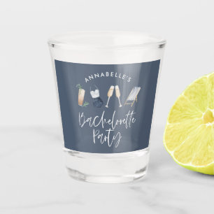 Blauw meisje-modern cocktailscript bachelorette shot glas