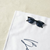 Blauw meisje-modern cocktailscript bachelorette strandlaken (In situ)