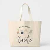 Blauw meisje-modern cocktailscript, uniek grote tote bag (Voorkant)