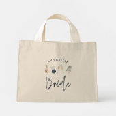 Blauw meisje-modern cocktailscript, uniek mini tote bag (Achterkant)