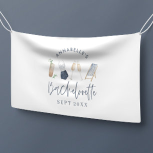 blauw meisje moderne champagne bachelorette weeken spandoek