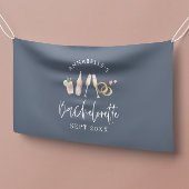 blauw meisje moderne champagne bachelorette weeken spandoek