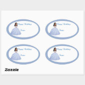 Blauw Meisje Verjaardagscadeau Label Stickers (Vel)