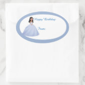 Blauw Meisje Verjaardagscadeau Label Stickers (Tas)
