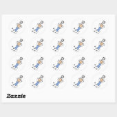 Blauw Meisjes Voetbal Sticker (Vel)